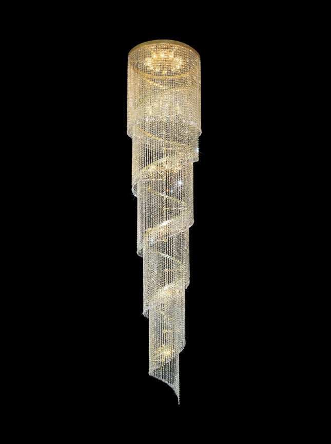 Spiral 36-Light Modern Glass Chandelier