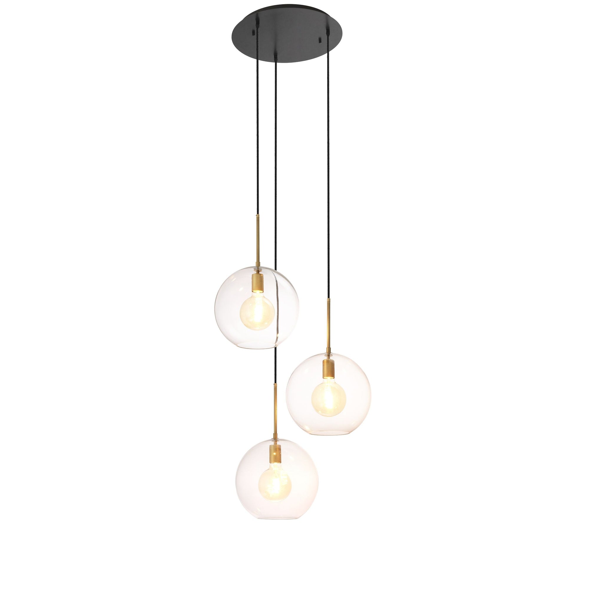 Eternity 3-Light Modern Brass Chandelier - Brass/Bronze