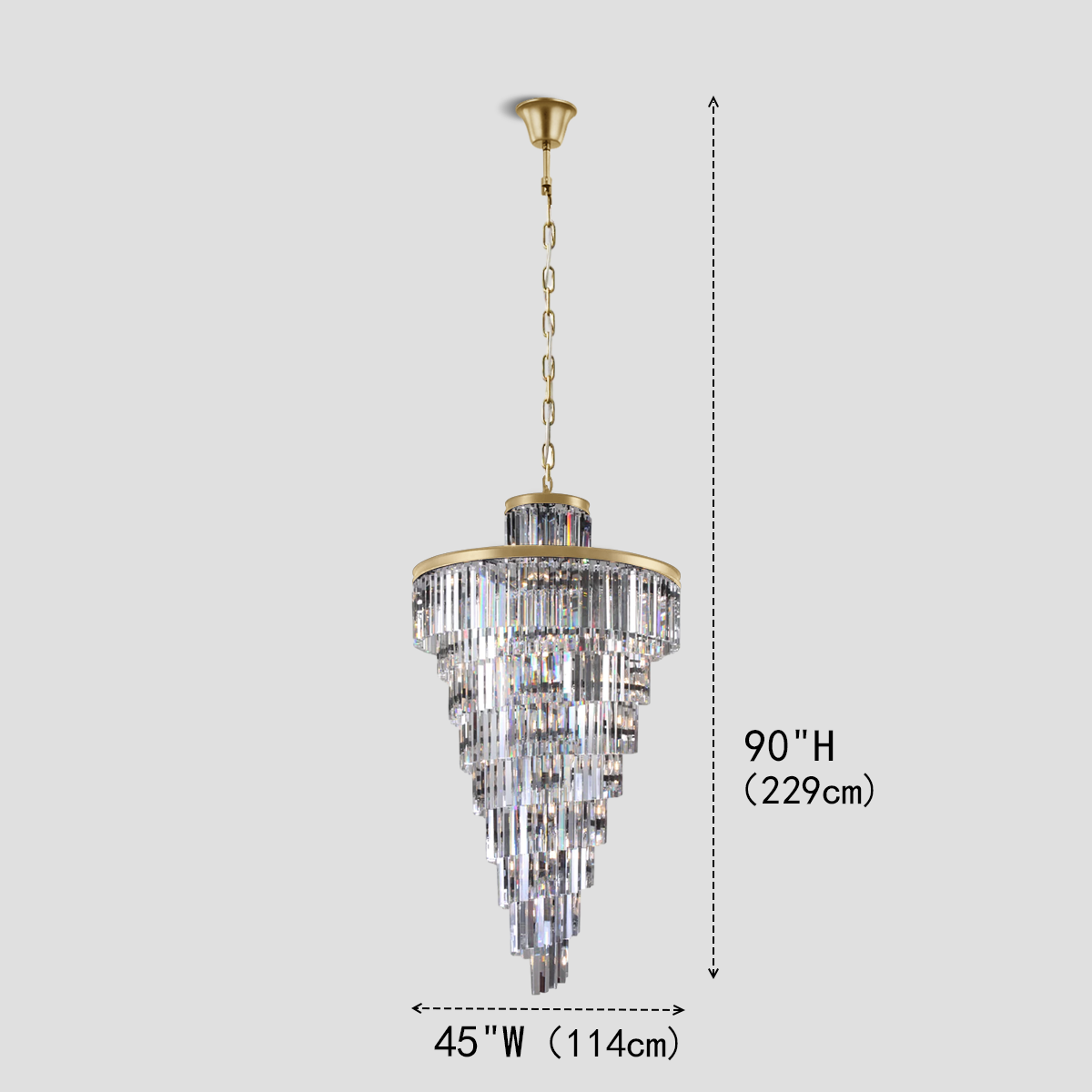 Apex Odeon Spiral Tiered/ Layered Crystal Fringe Chandelier