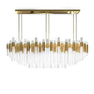 Luxury Waterfall Rectangular 80-Light Crystal Modern Chandelier