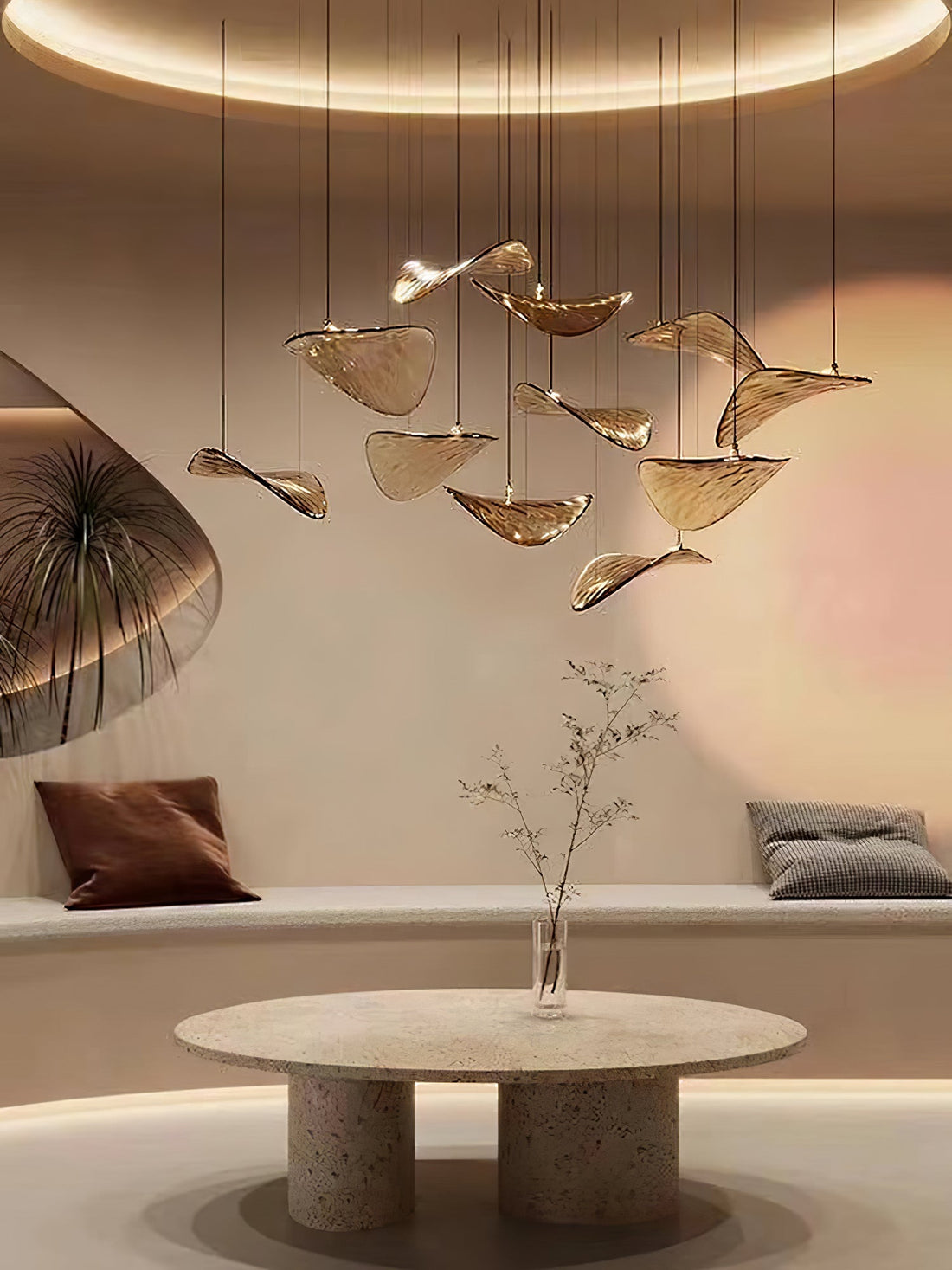 Wave Floating Leaf Chandelier