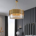 Golden Round Crystal Chandelier D 24