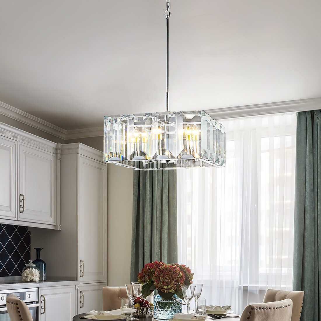Tundra Square Crystal 24" Chandelier