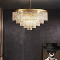 Flake Four-layer crystal brass chandelier D 27