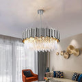 Natasha Modern Chrome Round Crystal Chandelier