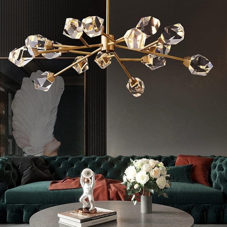 Branch 15-Lights Copper  Modern Crystal Chandelier