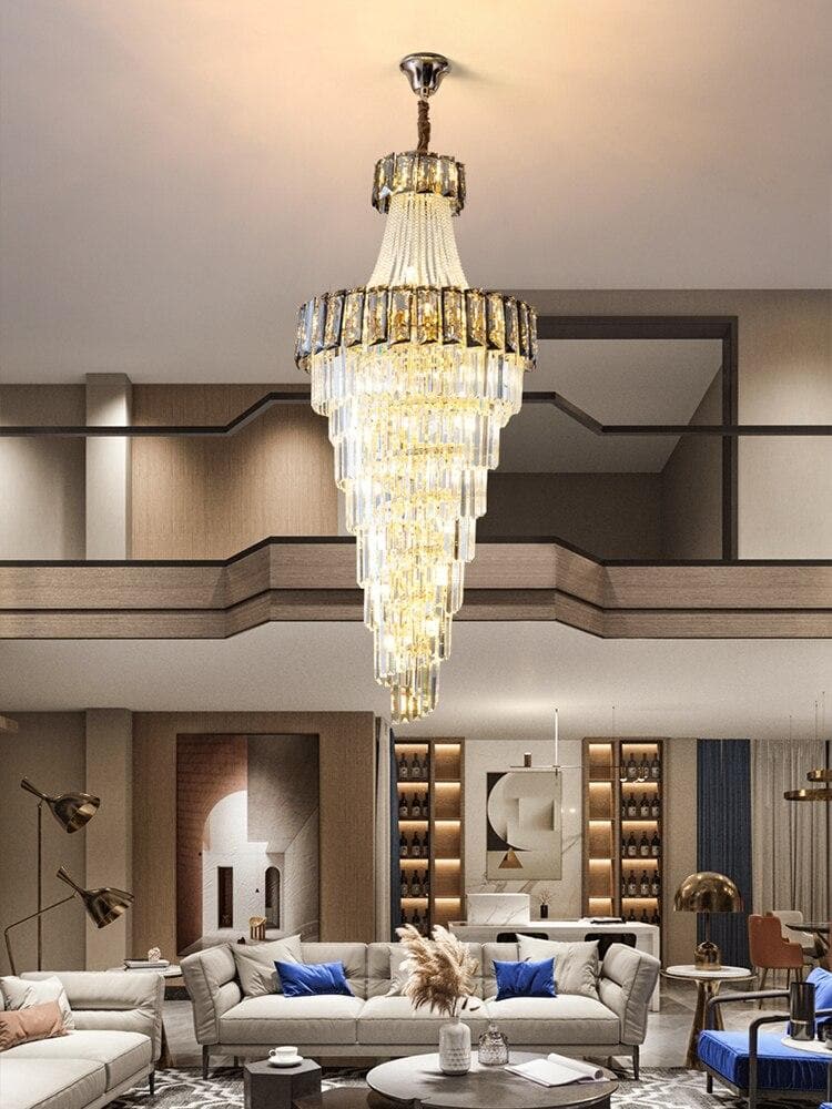 Large Crystal Chandelier Amber / Smoke gray