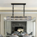 Rectangle Crystal Long Chandelier W32