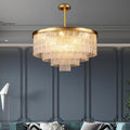 Flake Four-layer crystal brass chandelier D 27