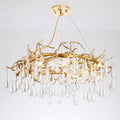 Branch Round  Long Tear Crystal  Chandelier