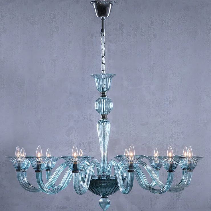 Marcella Venetian Blue Glass Chandelier