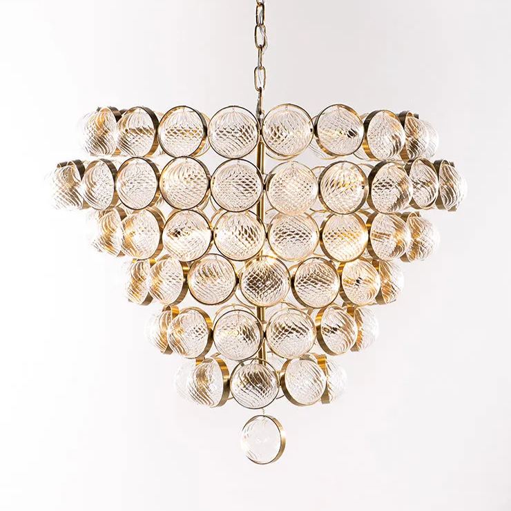 Dominique Ribbed Glass Globe Chandelier