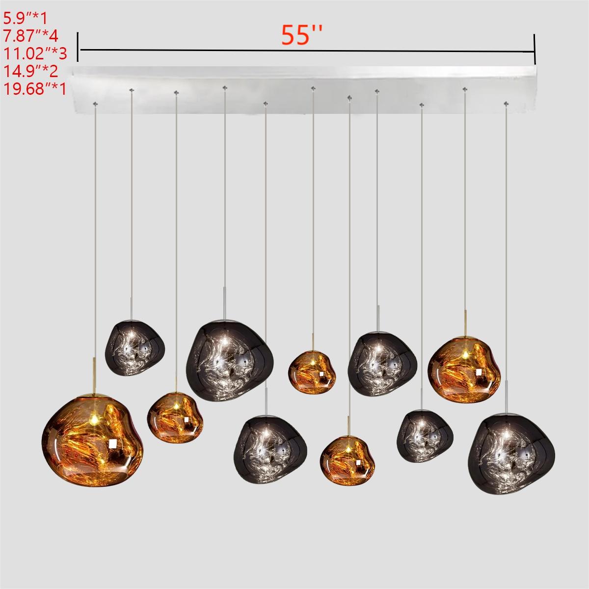 LAVA CHANDELIER DINNING ROOM KITCHEN ISLAND PENDANT LIGHT - RETANGULAR