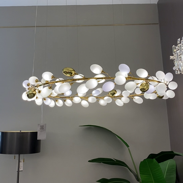 Modern Nordic Creative Art Designer Ring/Linear Pure White Grape Chandelier for Living/Dining Room